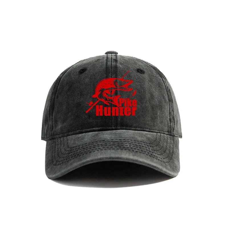Pike Hunter Baseball Cap Distressed Hats Cap