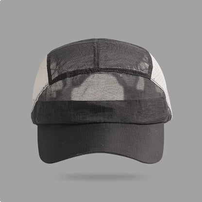 Summer Thin Color Block Mesh Peaked Hat Lightweight Quick Dry Breathable Baseball Cap
