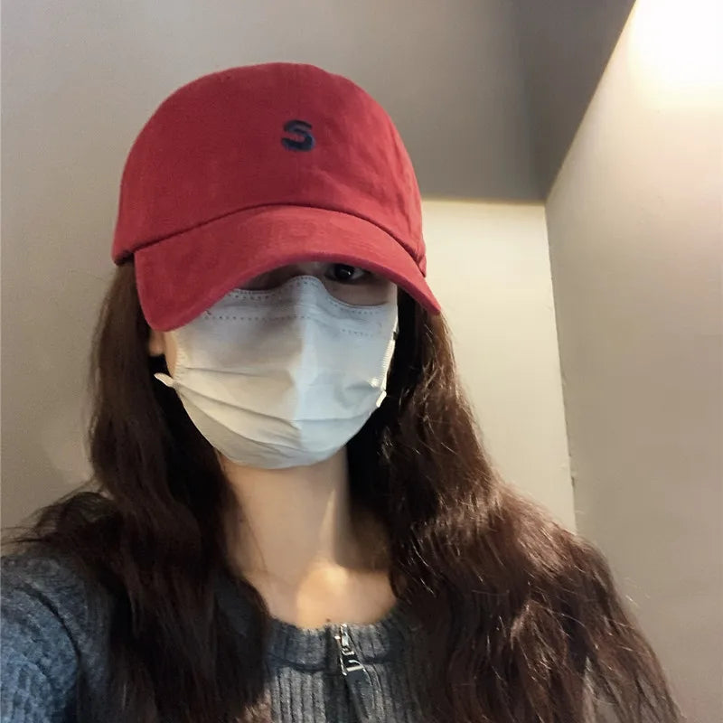 Simple Embroidery Peaked Cap Unisex Sun Hat
