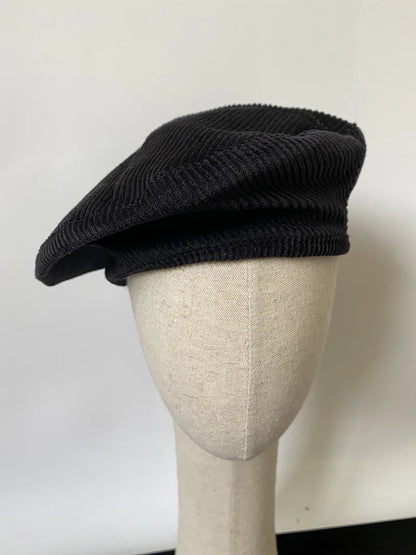 Women Leopard Print Beret Flying Saucer Hat Autumn Winter Warm Knit Artist Caps