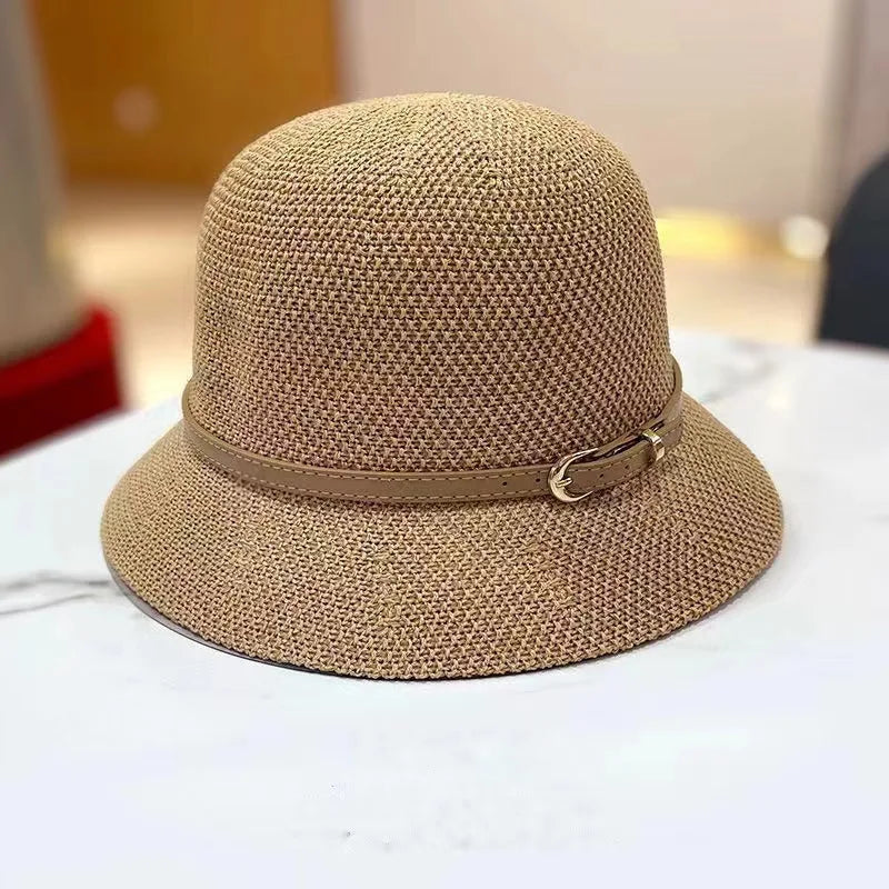 Summer Women's Hollow Out Bucket Hat - Fashion Knitted Sun Hat