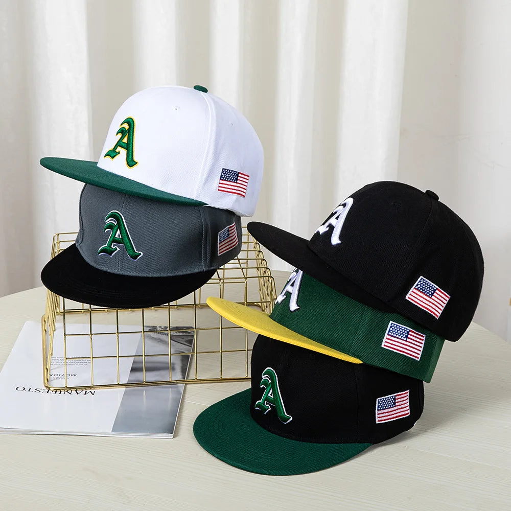 Hip Hop Style Baseball Cap With A Flat Top Color Patching Letter Embroidery Suitable For Both