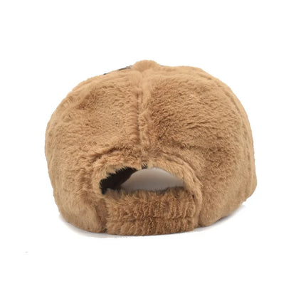 Women's Fashionable Plush Baseball Cap Hip-Hop Duckbill Cap