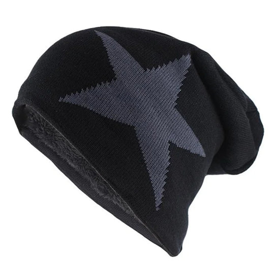 New Unisex Slouchy Winter Hats Five Star Pattern Warm Hats