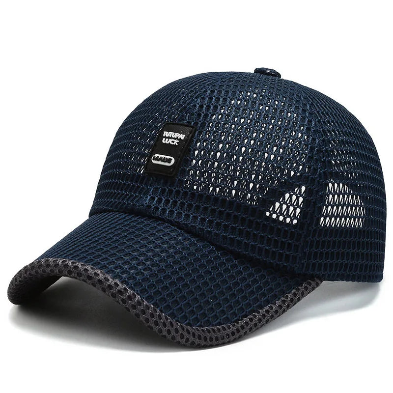 Men's Mesh Baseball Cap Breathable Summer Caps Dad Hat Outdoor Fishing Hats