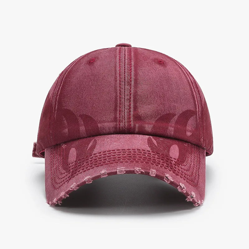 Unique Versatile Fashion Japanese Retro Washed Mixed-Color Ripped Baseball Cap