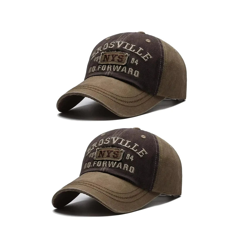 Four Seasons Men's Baseball Cap Casual Wash Embroidered Cap Curved Brim Bowler Sun Hat