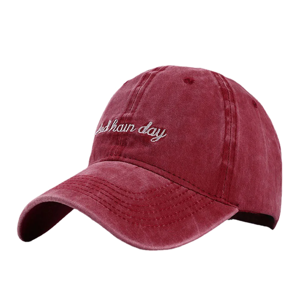 Fashion Bad Hair Day Letter Embroidery Wash Cotton Baseball Cap