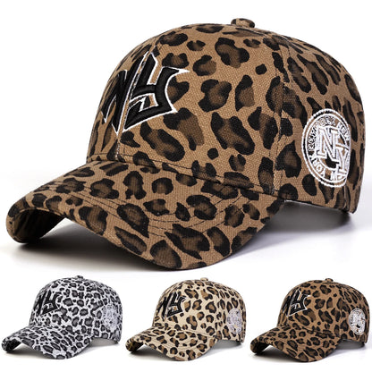 Unisex NY Embroidery Leopard Print Baseball Caps