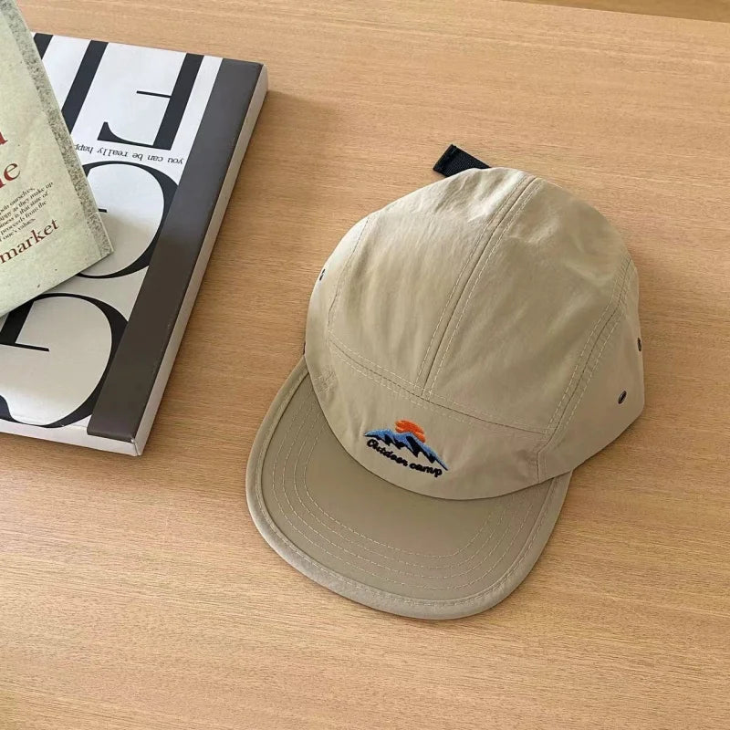 Korean Camping Outdoor Style Flat-Brim Hat Quick-Drying Baseball Cap