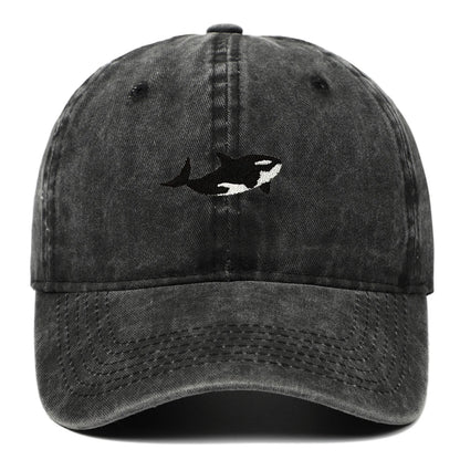 1pc Retro Washed Shark Embroidered Baseball Cap for Women Men