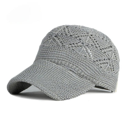 New Hollow Mesh Woman Baseball Cap Knitted Hats