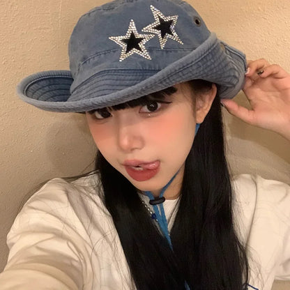 Y2K Bucket Hats For Man Women Beach Anti-Sun Panama Outdoor