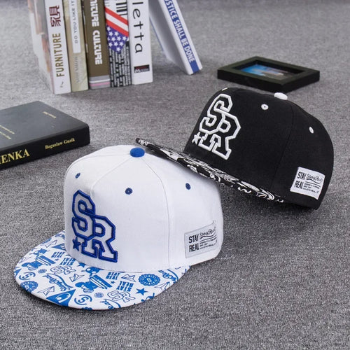 Fashion Embroidery Letter SR Snapback Cap Hip Hop Hat Men and Women