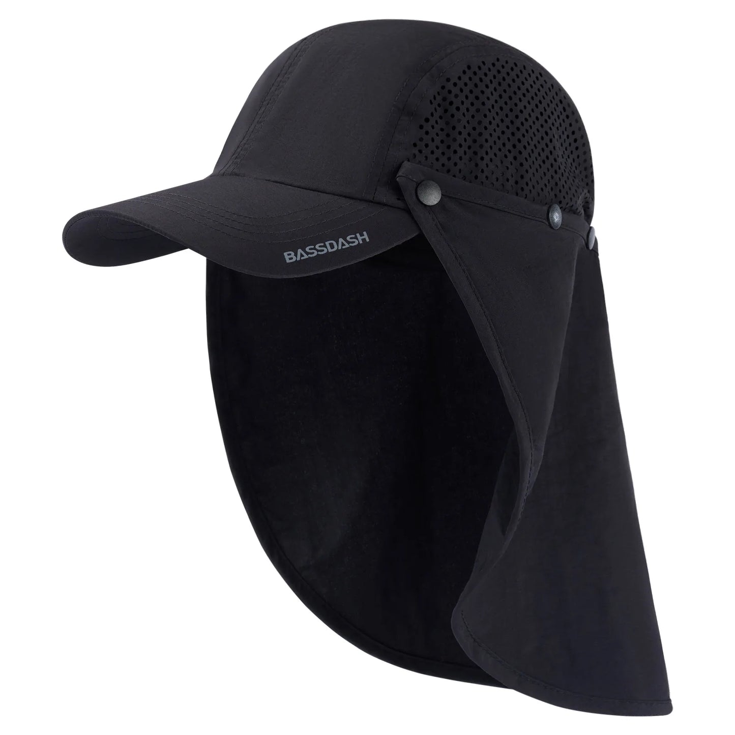 UPF 50+ Foldable Fishing Hat Baseball Cap With Removable Neck Flap Portable