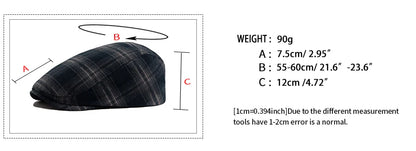 Plaid Herringbone Thin Beret Summer Men Women‘s Vintage Casual Flat Hat