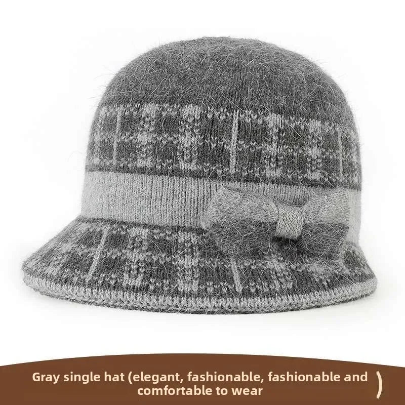 Elderly Women Plush Thick Warm Hair Cap