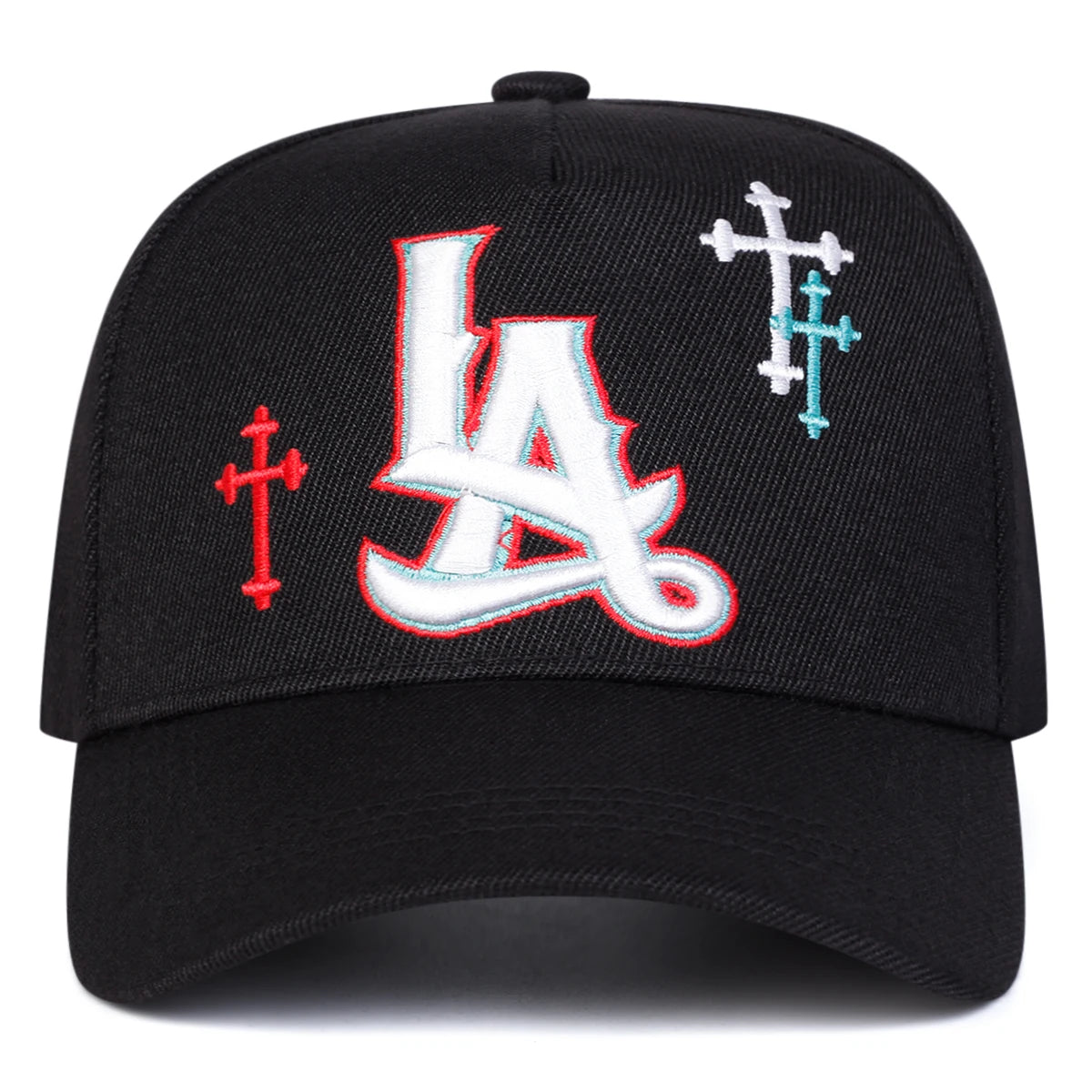 Unisex LA Letter Cross Embroidery Baseball Caps Spring and Autumn