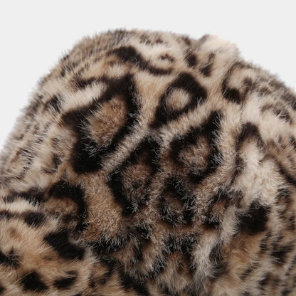 Leopard Print Plush Duck Tongue Hat New Fashion Men Women