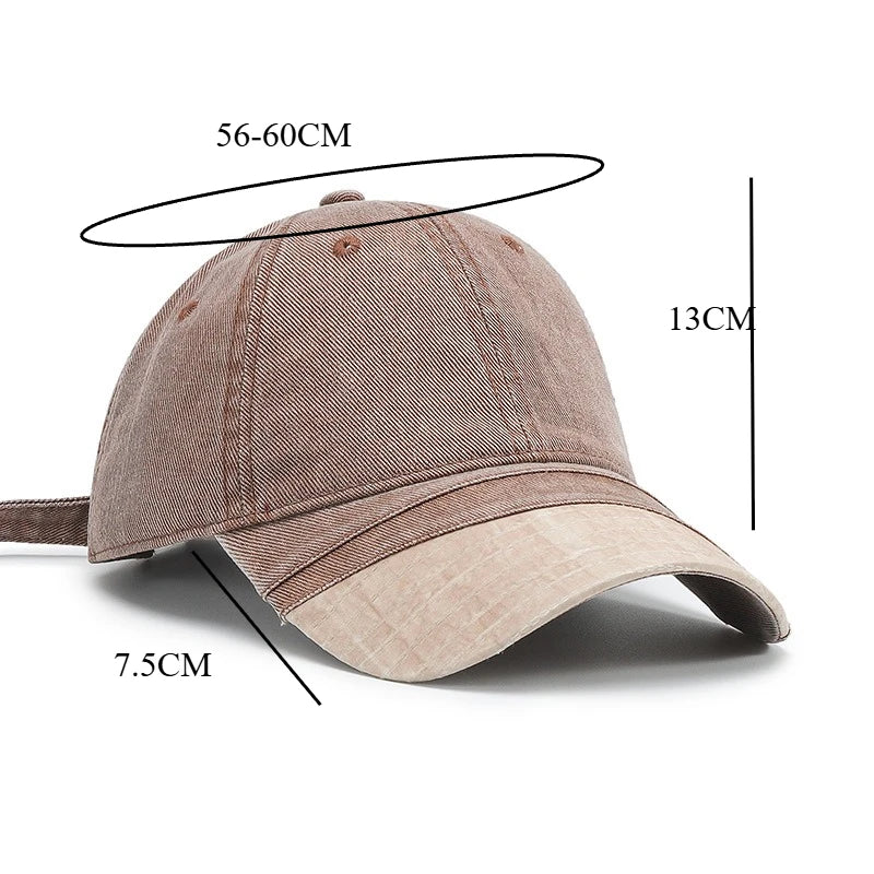 Spring Autumn Solid Color Washed Baseball Cap
