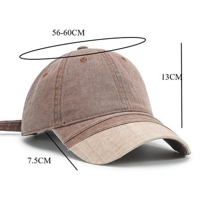 Spring Autumn Solid Color Washed Baseball Cap