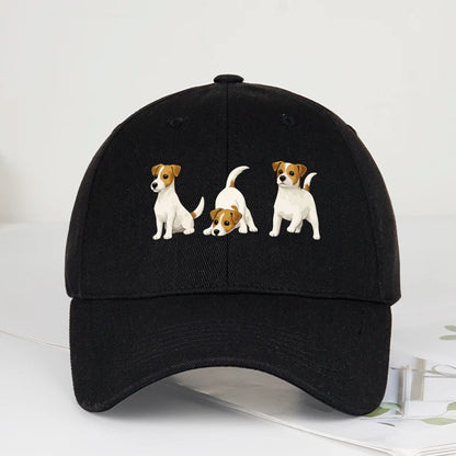 Adorable Jack Russell Terrier Trio Print Baseball Cap