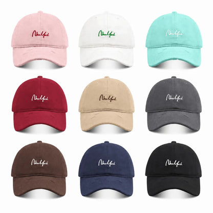 Adjustable New York Baseball Cap Cursive Embroidery Deep Crown Dad Hat