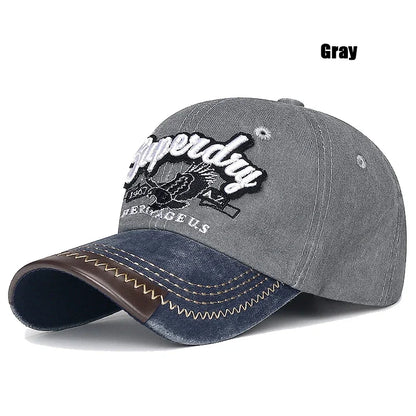 New Unisex Washed Cotton Embroidered Eagle Baseball Cap