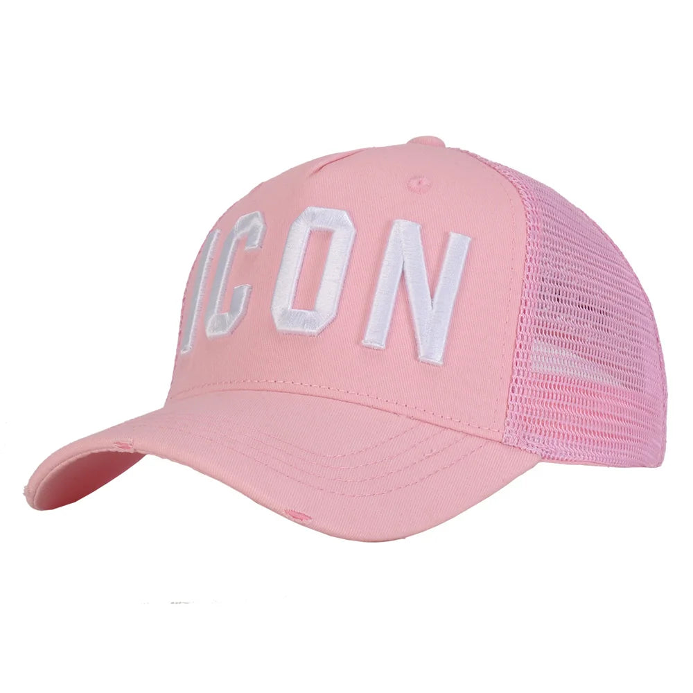 Mesh Summer Baseball Cap For Men Women Embroidery ICON Letters Dad Hat