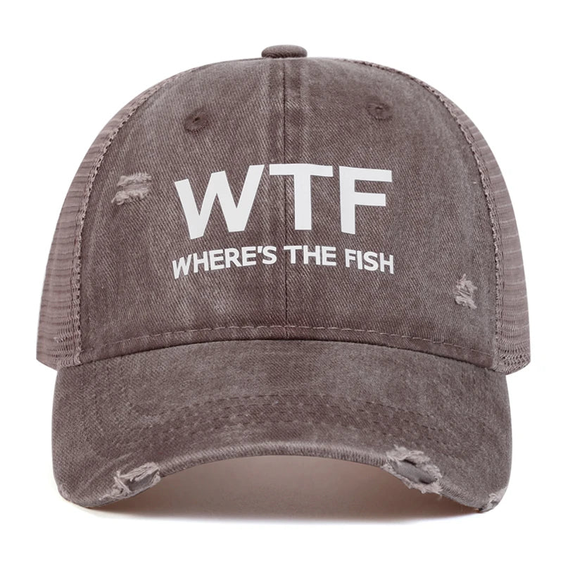 Unisex Wtf Letter Embroidery Wash Baseball Net Caps Hip Hop Cap Spring Summer