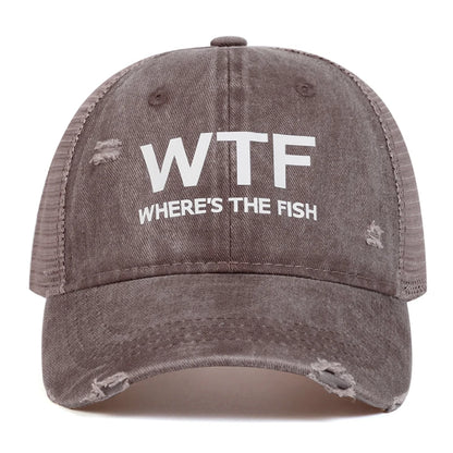 Unisex Wtf Letter Embroidery Wash Baseball Net Caps Hip Hop Cap Spring Summer