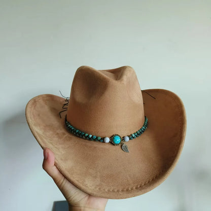 New Western Cowboy Hat Men Suede Hat Wide Brim Cowboy Hat Knight Hat