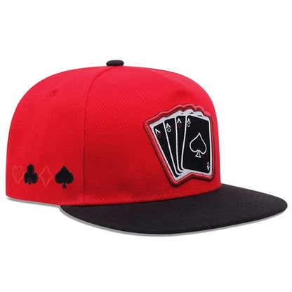 New Fashion Hip Hop Cap Men Women Playing Card Embroidered Snapback Caps