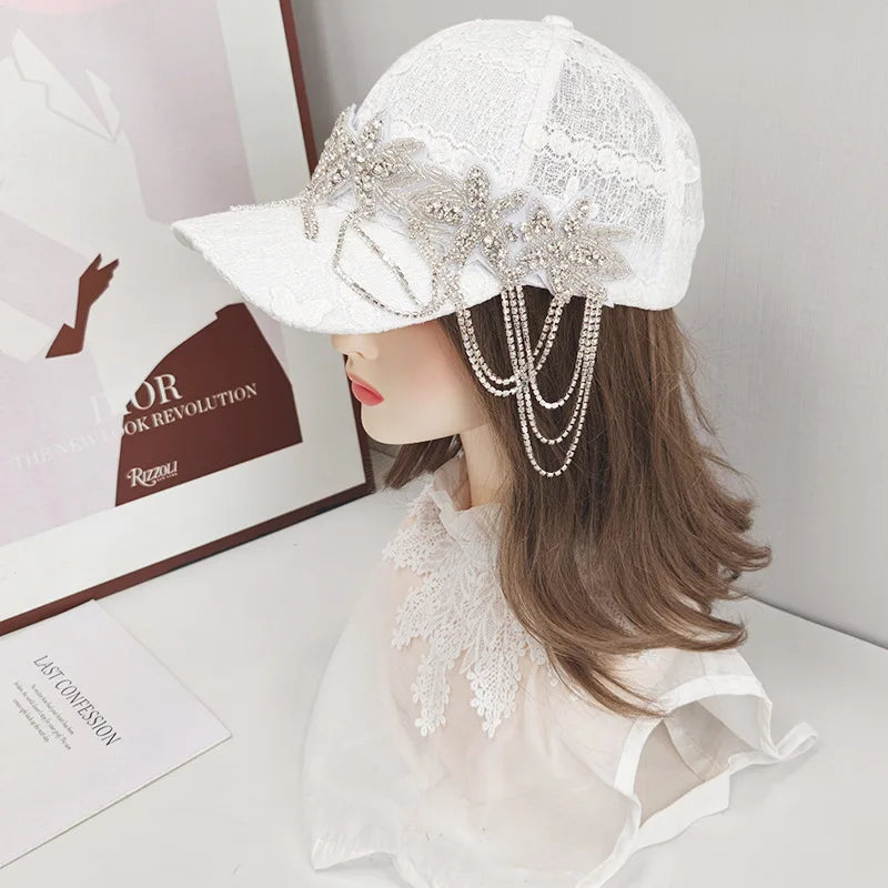 Lace Flower Baseball Caps For Women