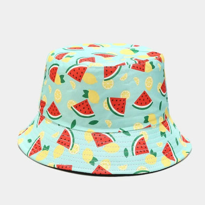 Four Seasons Cotton Fruit Pattern Print Bucket Hat