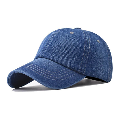 Washed Denim Unstructured Baseball Cap Solid Color Unisex
