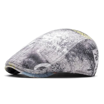 Four Seasons Cotton Print Newsboy Caps Men Flat Peaked Cap