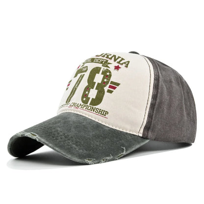 Distressed Washed Denim Trucker Cap Letter 78 Embroidered Baseball Hat