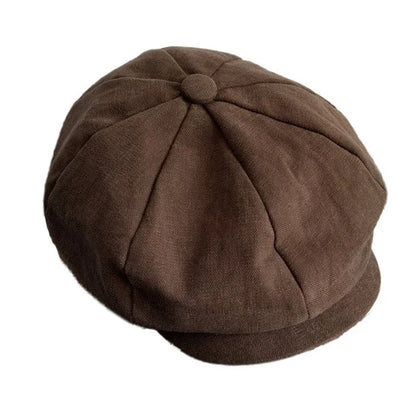 Gray Twill Cotton Newsboy Cap Baker Boy Cap