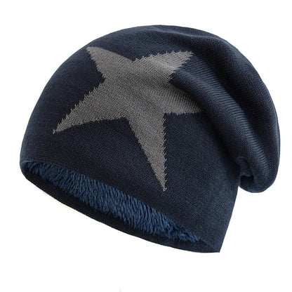New Unisex Slouchy Winter Hats Five Star Pattern Warm Hats