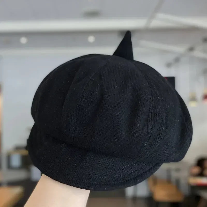 Spring Autumn Cotton Solid Warm Beret Painter Hat