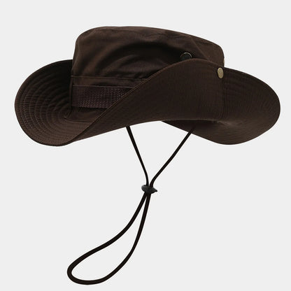 Drawstring Wide Brim Fisherman Hat Men's and Women's Summer