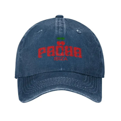 Preppy Cherry Baseball Cap Unisex Washed Cotton Denim Hats Outdoor Travel Cap