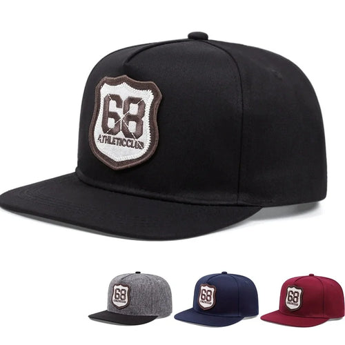 Men's and Women's Flat Brim Hats Street Embroidery Figure 68 Hip Hop Hat