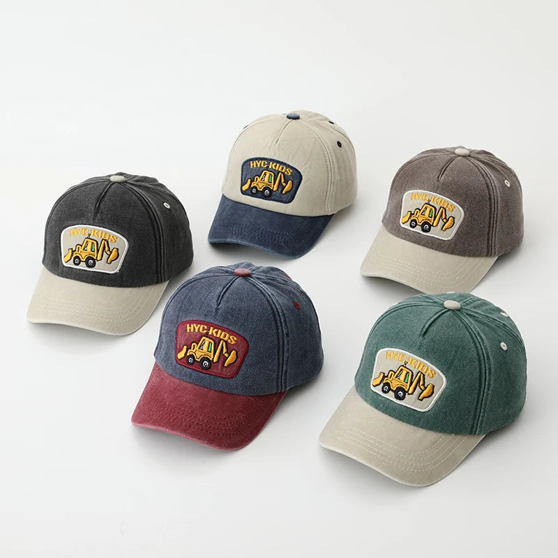 Fashion Letter Children Baseball Hat Solid Color Baby Peaked Cap