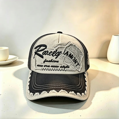 Vintage Frayed Edge Embroidery Baseball Cap
