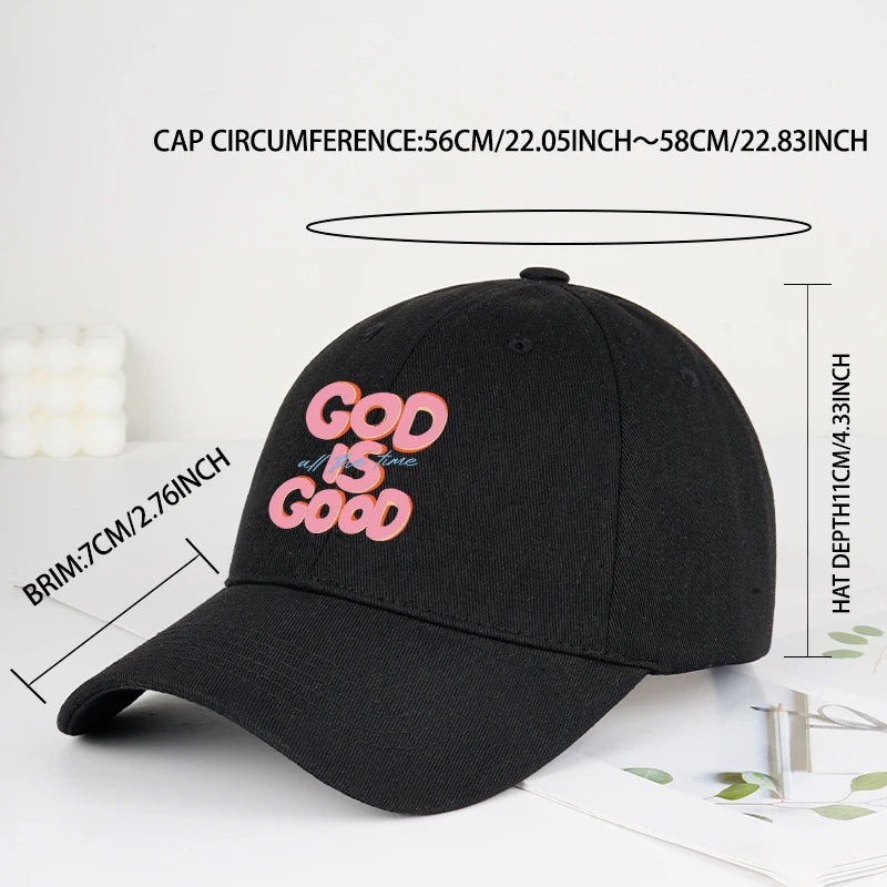 "God Is Good All The Time" Printed Multi-color Baseball Cap For Men Women