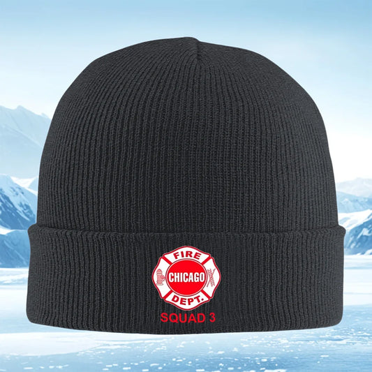 Chicago Fire Dept. Squad Badge Men Women Unisex Knitted Hat