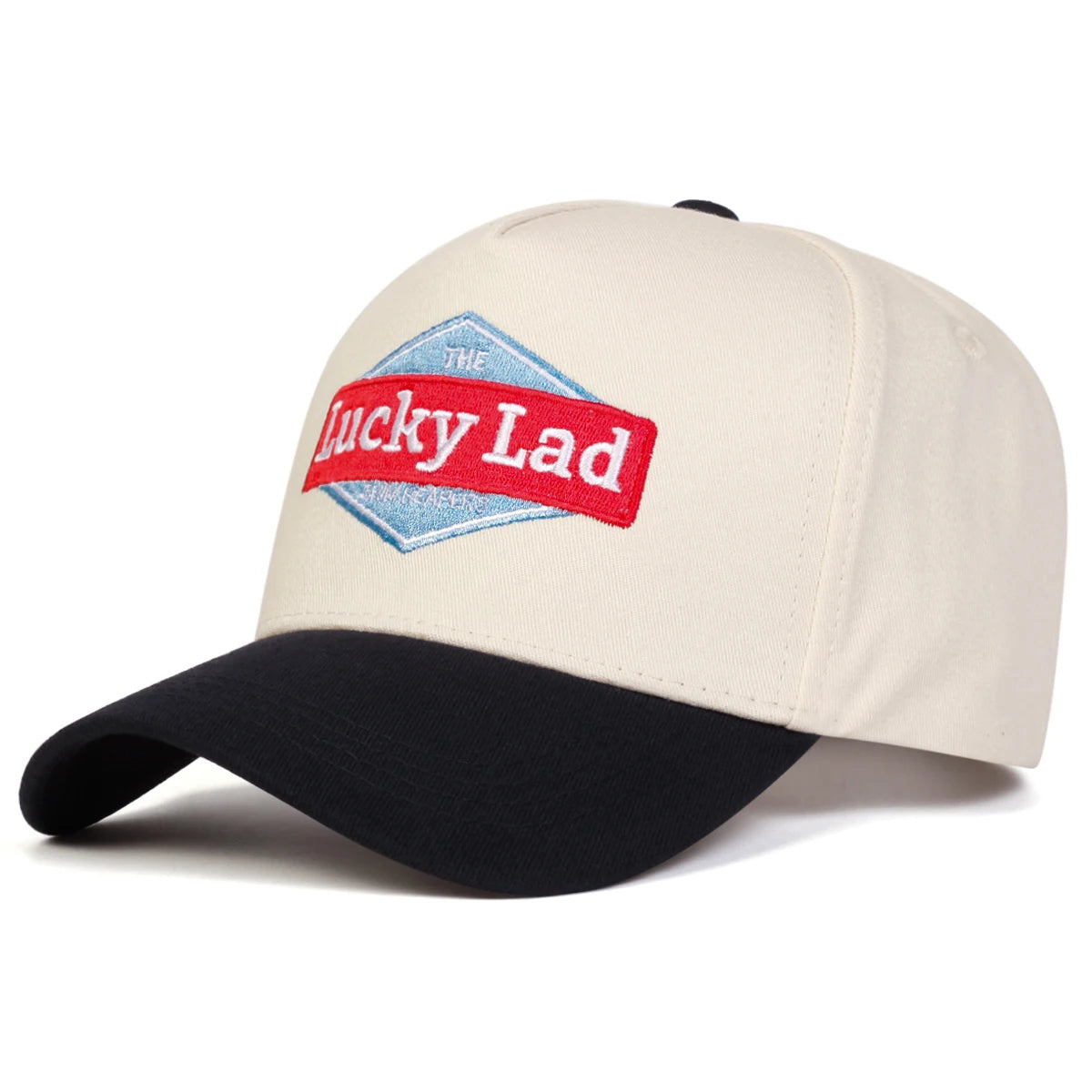 Unisex Lucky Lad Letter Embroidery Baseball Caps Spring and Autumn