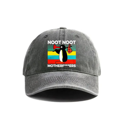 Noot Noot Pingu Distressed Baseball Cap Cool Men Women